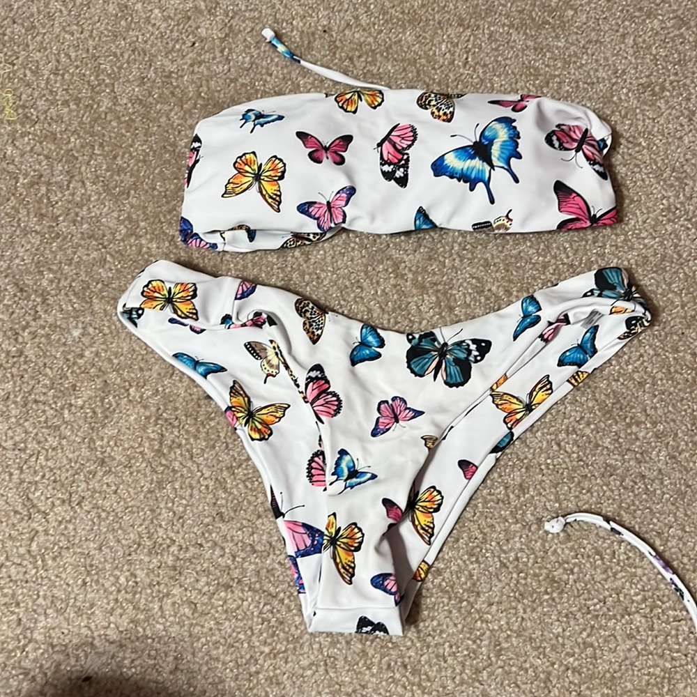 Multi colored butterfly bikini